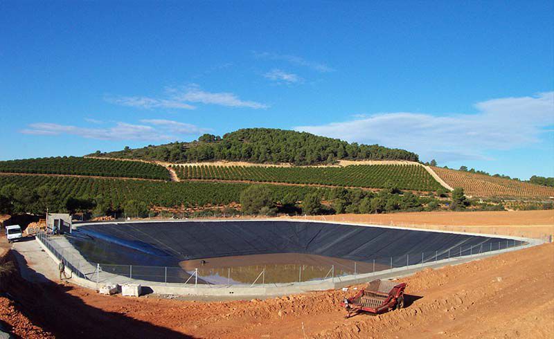 Balsa de riego para agricultura