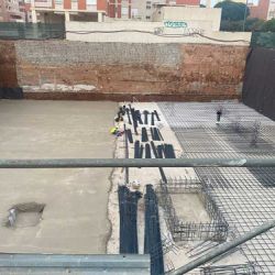 Replanteo de ejes de pilares de obra