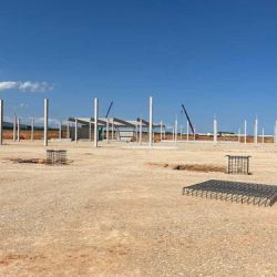 Replanteo de zapatas de nave industrial